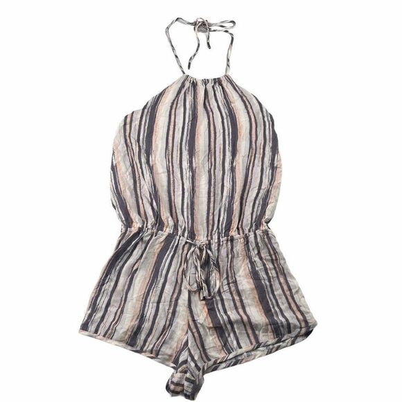 Lulus Beach Bound Blush Print Halter Romper - Picture 2 of 10